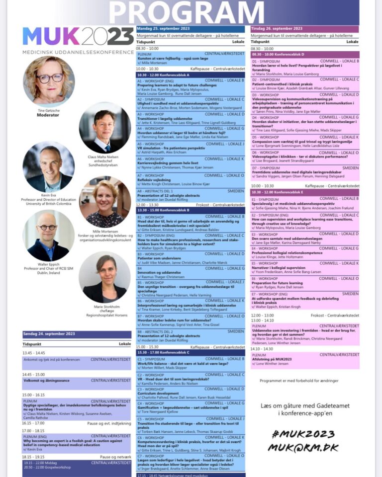 I morgen har jeg fået mulighed for at deltage i #MUK2023, hvilket jeg glæder mig til. Det bliver tre intense dage hvor det handler om hvordan vi gør lægers uddannelse bedre #dksund #dklæger #yngrelæger