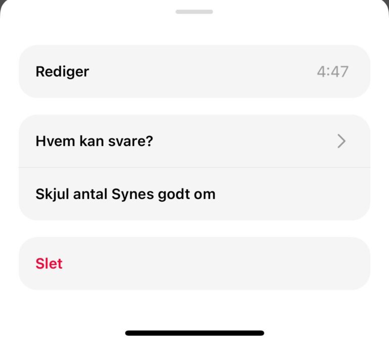 Interessant feature ved Threads. Du får 5 min til at komme med rettelser til en tråd når du har postet den. Så kan man lige rette tastefejlene