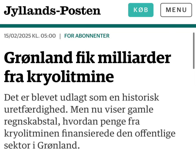 Hvis dette er korrekt ændrer det meget ved budskabet i DR's dokumentar, om at indtjeningen fra Kryolitminerne gik til Danmark. Måske DR har en kommentar til dette? dkmedier
